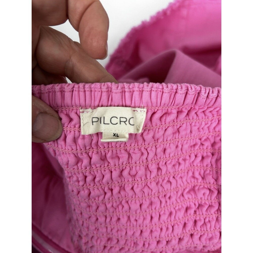 anthropologie Pilcro Strapless Denim Pink  Mini Dress Pockets Size Xl Cotton - Picture 10 of 12